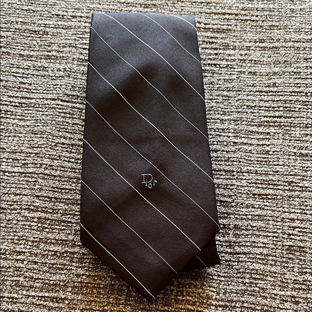 Dior Dark Tie with Subtle Stripes